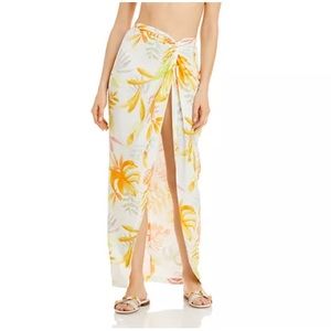 L*Space S Leaf Print Cover Up Maxi Skirt